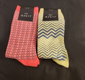 J. Crew Men's Geometric and Chevron Socks - Red and Yellow